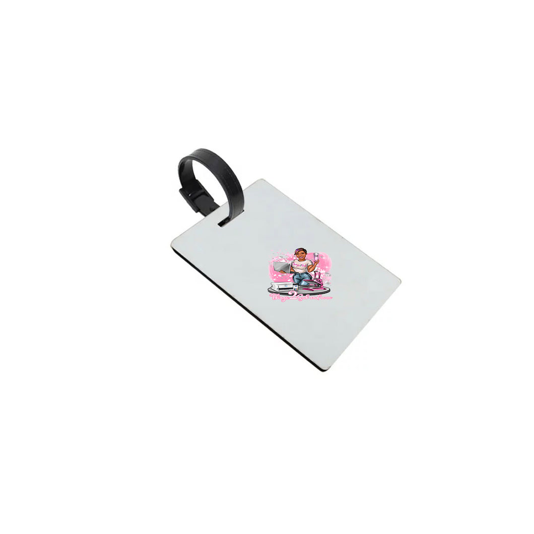 Double sided MDF luggage tag