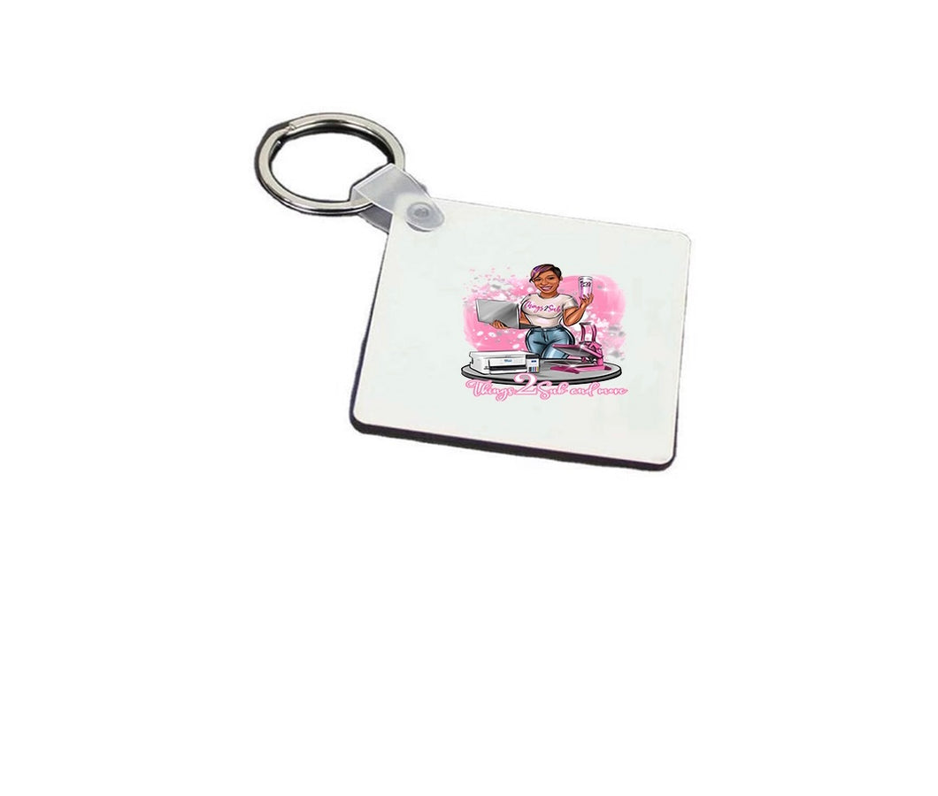 Sublimation Double sided square MDF keychain
